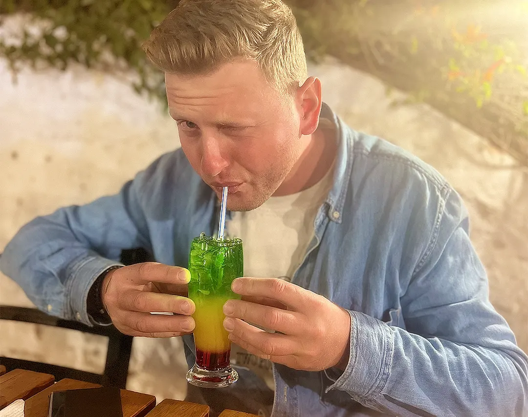 Matej drinking